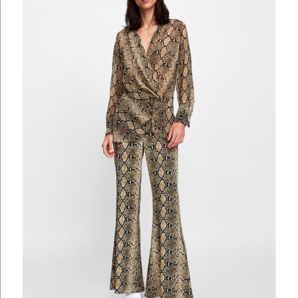 Zara snake print blouse